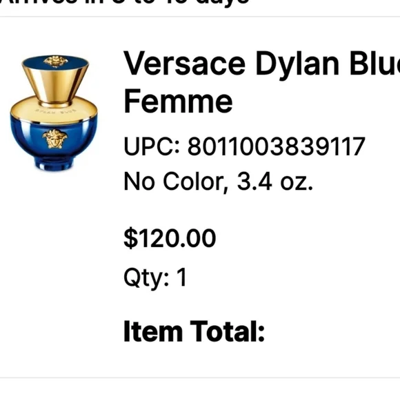 VERSACE POUR FEMME " DYLAN BLUE "3.4 OZ Brand new Sealed gift 🎁 box. - Picture 4 of 5